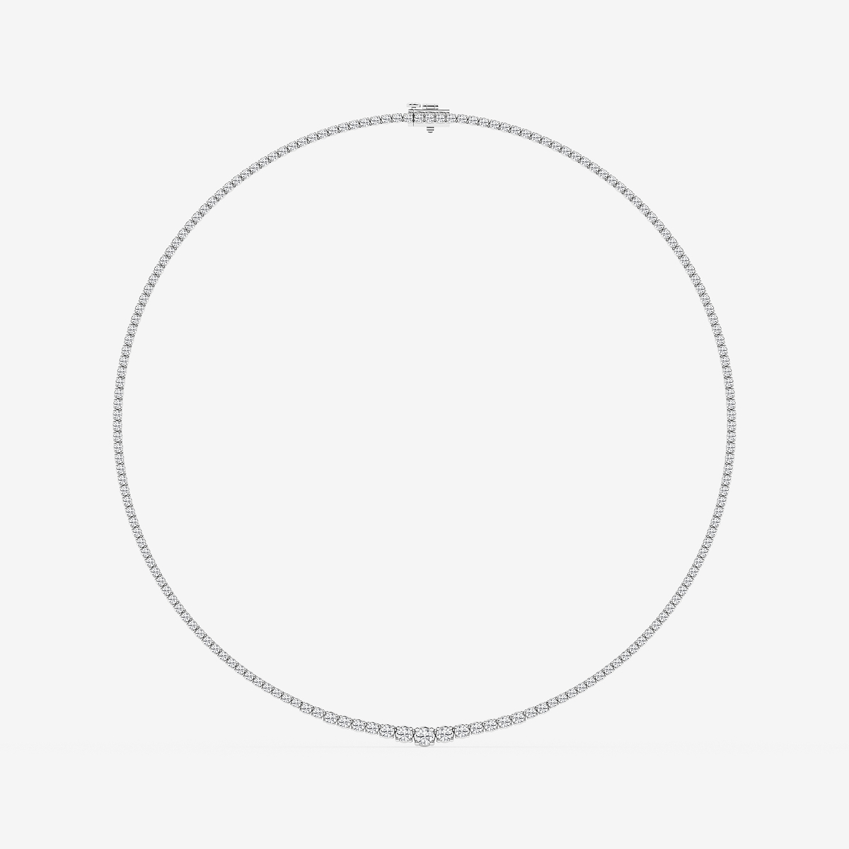 Additional Image 3 for  7 ctw Round Lab Grown Diamond Four Prong Graduated Tennis Necklace